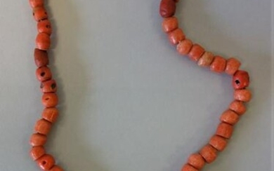 Coral Single Strand Beaded Necklace
