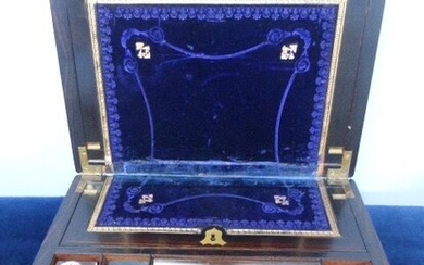 Coromandel writing box - Copper, Coromandel, Mahogany, velor fabric - 19th century