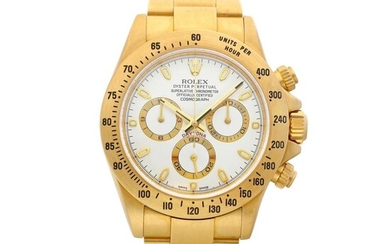 Cosmograph Daytona, Reference 116528 | A brushed yellow gold chronograph wristwatch with bracelet, Circa 2013, Formerly in the collection of Eric Clapton, CBE | 勞力士 | Cosmograph Daytona 型號116528 | 黃金計時鏈帶腕錶，約2013年製，原為 Eric Clapton, CBE 收藏, Rolex