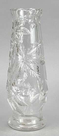 Crystal vase, 20th c., round s
