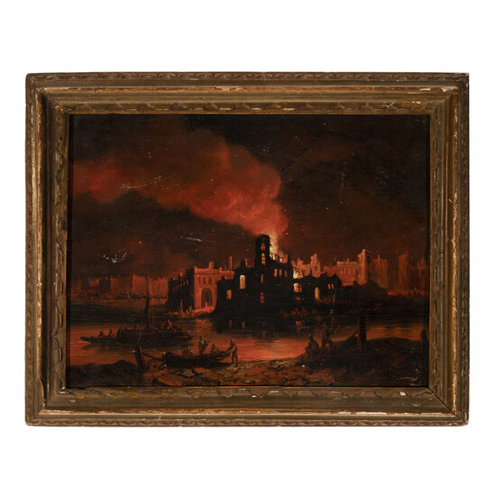 Daniel van Heil (Bruxelles 1604 - 1662) attribuito Incendio...