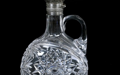 Decanter, Ovoid Shape, American Brilliant Cut Glass