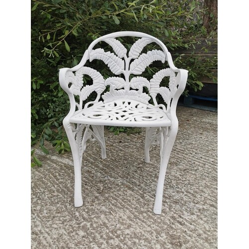 Decorative aluminium fern leaf garden chair {74 cm H x 56 cm...