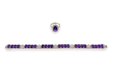 Deep Purple Amethyst Bracelet and Ring