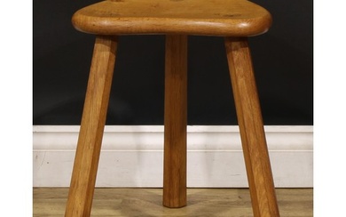 Derek Slater, Lizardman of Crayke, Yorkshire - an oak stool,...