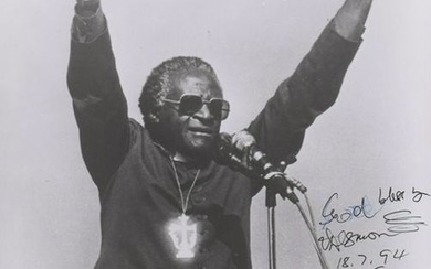 Desmond Tutu Signed Photograph Beckett COA