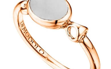 Di Modolo Lolita White Agate Ring Sterling Silver plated 18k Rose Gold