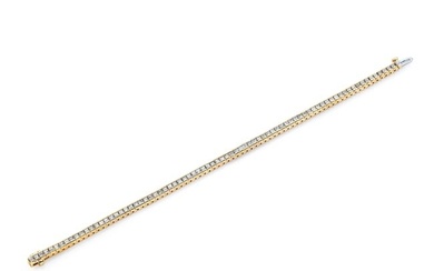 Diamond Princess Channel Tennis Bracelet In 18k Yellow Gold (4ctw)