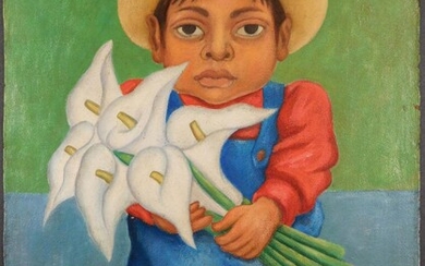 Diego Rivera Attributed: Nino Con Alcatraces