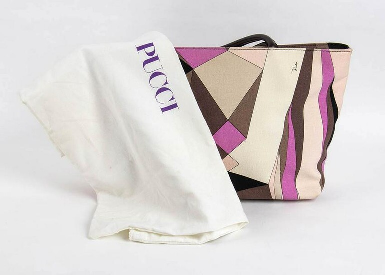 EMILIO PUCCI CANVAS SHOPPING BAG Early 2000