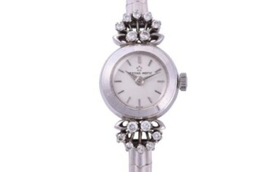 ETERNA-MATIC, LADY'S WHITE GOLD COLOURED AND DIAMOND BRACELET WATCH