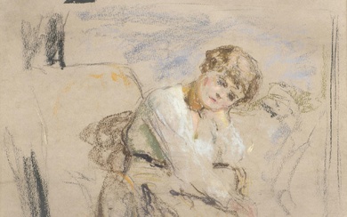 Édouard VUILLARD (1868-1940) "Le Modèle Blond au bord d'un fauteuil" 1915, pastel sur papier