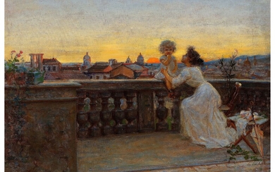 Eduard Veith Neutitschein 1858 - 1925 Vienne "Rome" Huile sur toile 68 x 87 cm,...