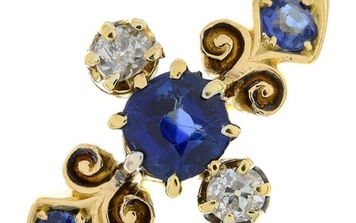 Edwardian 18ct gold sapphire & diamond ring
