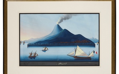 Eleven Assorted Italian Gouaches Depicting the Vesuvius in the Bay of Naples, 19th and Early 20th Century