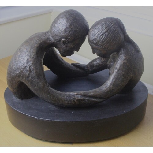 "Embrace" Bronze Limited Edition Sculpture by Doreen Kern. D...