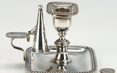 English Sterling Silver Chamberstick with Snuffer