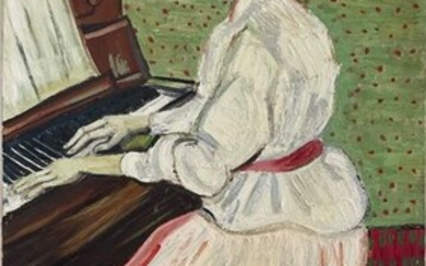 Enrico Lionne (1865-1921) - Attributed to- After Van Gogh - Jeune femme au piano