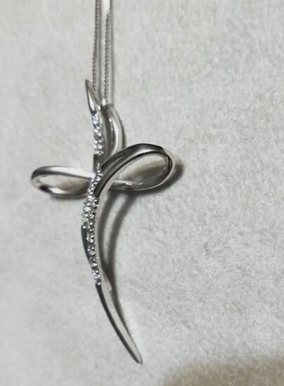 Essegi- 18 kt. White gold - Necklace with pendant Diamond