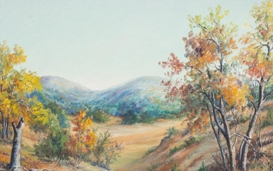 Exa Wall (1897-1972), Hill Country Autumn, oil