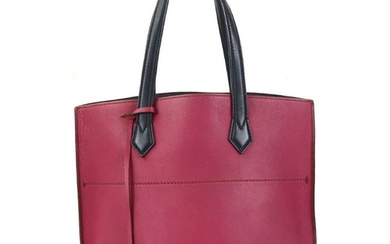 FENDI Handbag Tote Bag Leather Magenta/Black Ladies