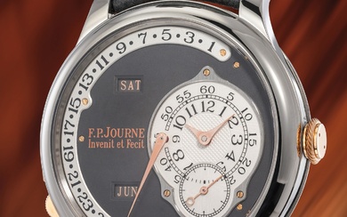 F.P. Journe, A very rare, fine and attractive limited edition titanium and pink gold perpetual calendar wristwatch with retrograde date, ruthenium dial, certificate and presentation box, numbered 37 of a limited edition of 99 pieces, made exclusively...