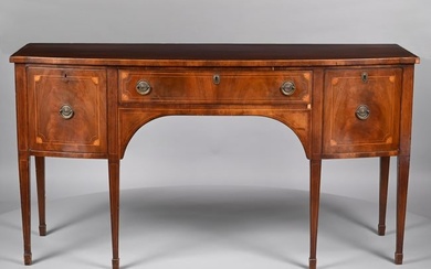 Federal Style Inlaid-Mahogany Bow-Front Sideboard