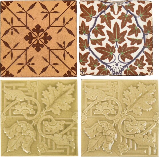Four Minton's Ceramic Tiles.