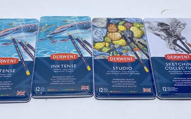 Four sets of 12 pencils marked Derwent