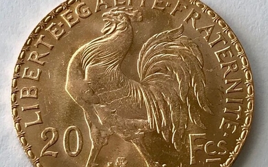 France - 20 Francs 1910 - Marianne - Gallischer Hahn - Gold