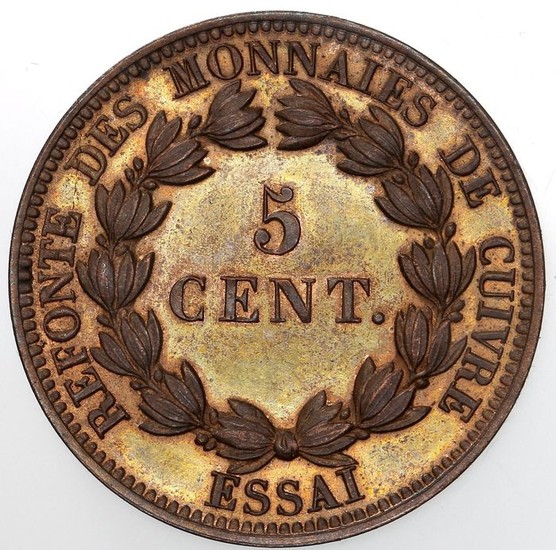 France - 5 Centimes 1840 Louis Philippe - Refonte des Monnaies de Cuivre (Essai) - Copper