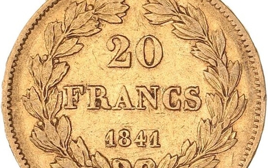 France. Louis Philippe I (1830-1848). 20 Francs 1841-A, Paris