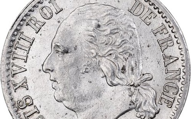France, Louis XVIII, 1/4 Franc, 1821, Paris, Silver, MS(60-62), Gadoury:352