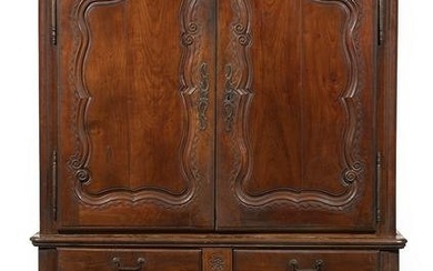 French Carved Walnut Buffet a Deux Corps