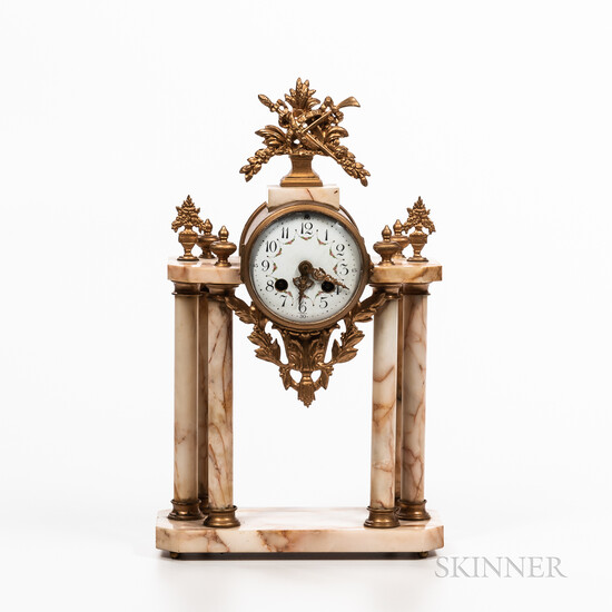 French Gilt and Marble Mantel Clock