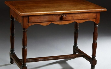French Louis XIII Style Carved Oak Writing Table, 19th