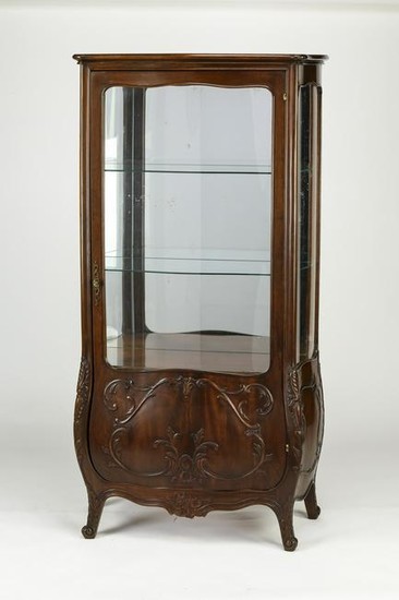French Louis XV style walnut vitrine