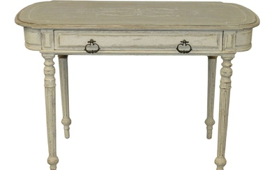 French Louis XVI desk on tapered fluted legs