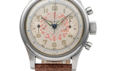 GALLET, CLAMSHELL CHRONOGRAPH, STEEL