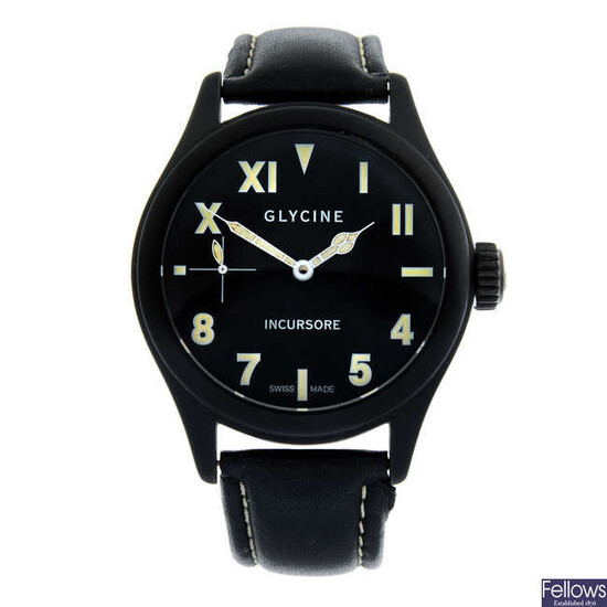 GLYCINE - a PVD-treated stainless steel Incursore wrist watch, 44mm.