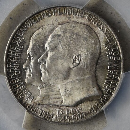 German Empire - Hesse-Darmstadt - 2 Mark 1904, Ernst Ludwig- Silver