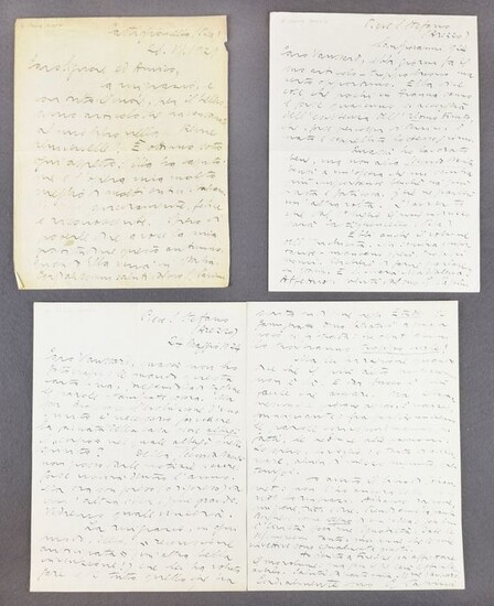 Giovanni Papini- Autograph; Small correspondence made up with three letters addressed to Maurice Vaussard - 1921/1924
