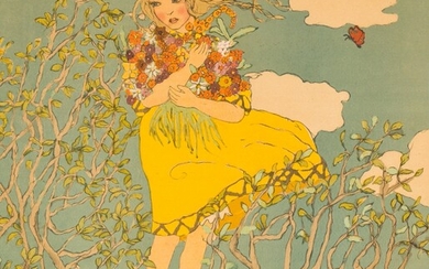 Girl with Flowers, c. 1920 Herta Zuckermann, (20. Jahrhundert)