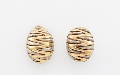 Gold and Silver Dome Earclips, Tiffany & Co.