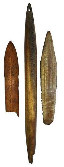 Group of 3 Inuit Tools: 11" Ice Tester), two Daggers