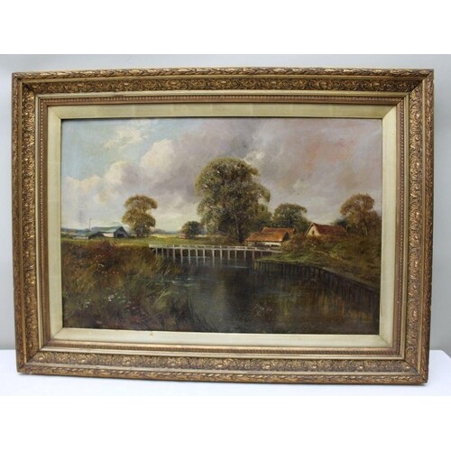 H. COOPER 'The River Lea near Waltham', oil painting on canv...