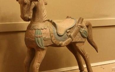HAND PAINTED VINTAGE LIFE SIZE ROCKING HORSE