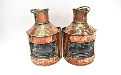 HARVIE OF GLASGOW; a pair of copper and brass Port...