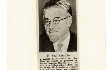 HISTORY - RAMADIER Paul (1888 - 1961) - Signed printed photograph
