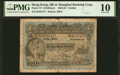 HONG KONG. HK & Shanghai Banking Corp. 1 Dollar, 1923-25. P-171. PMG Very Good 10.